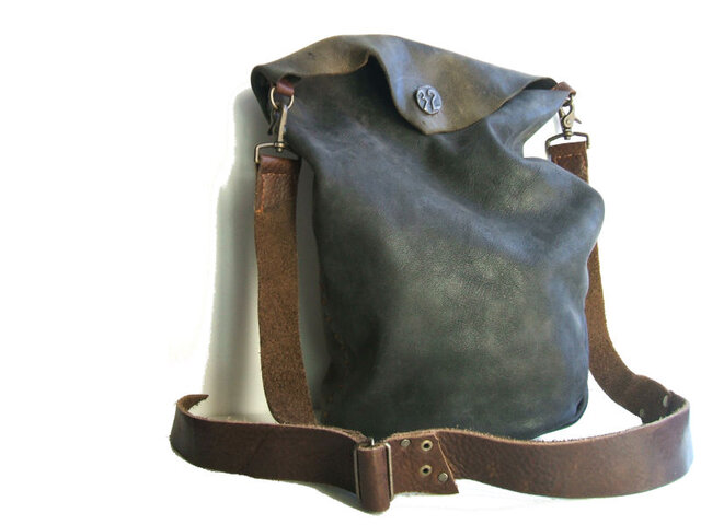牛革 2way bag チャコールグレーの画像1枚目