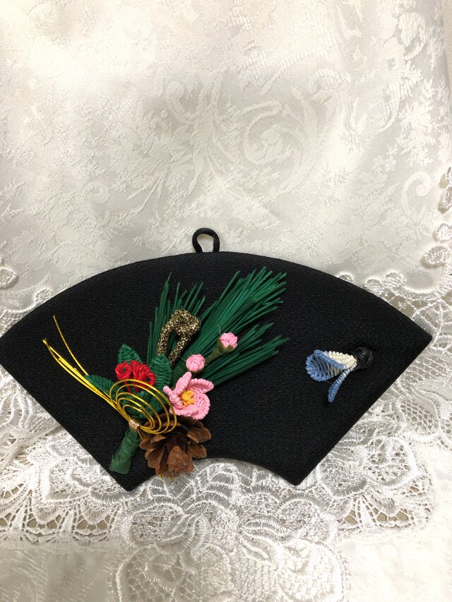 籐のお正月壁掛け ピンクの梅