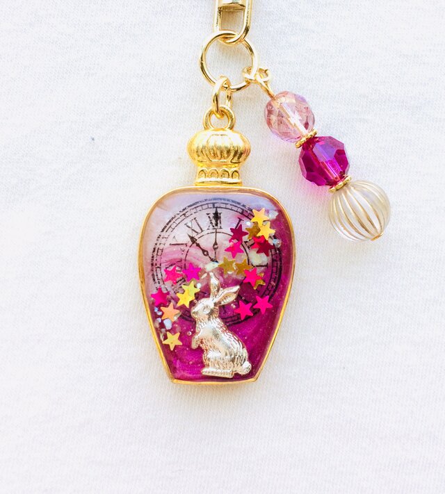 香水瓶キーホルダー ｳｻｷﾞ （星の待人）