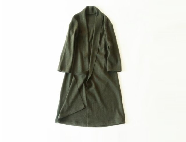 ★SALE★圧縮ウール100%ニット素材ゆったりロングローブコート♪の画像1枚目