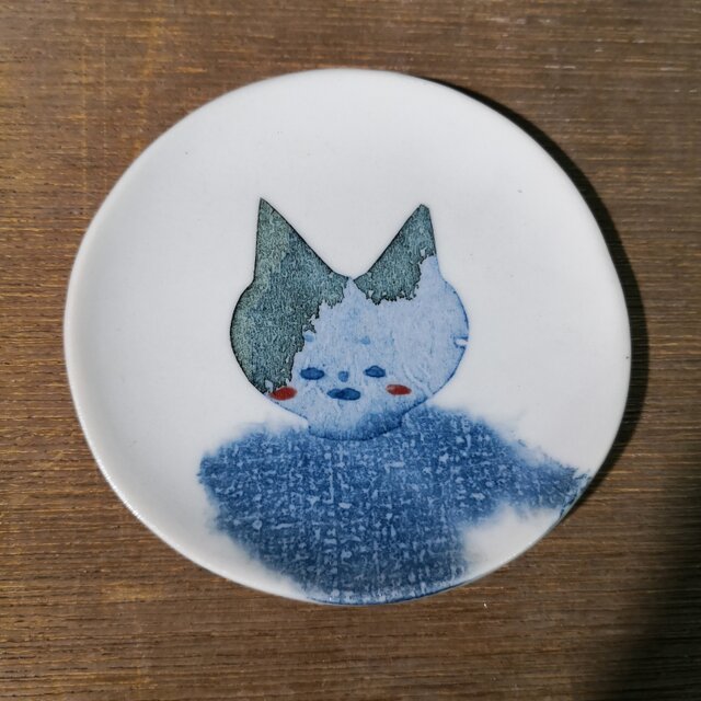 銘々皿(照れ猫)の画像1枚目
