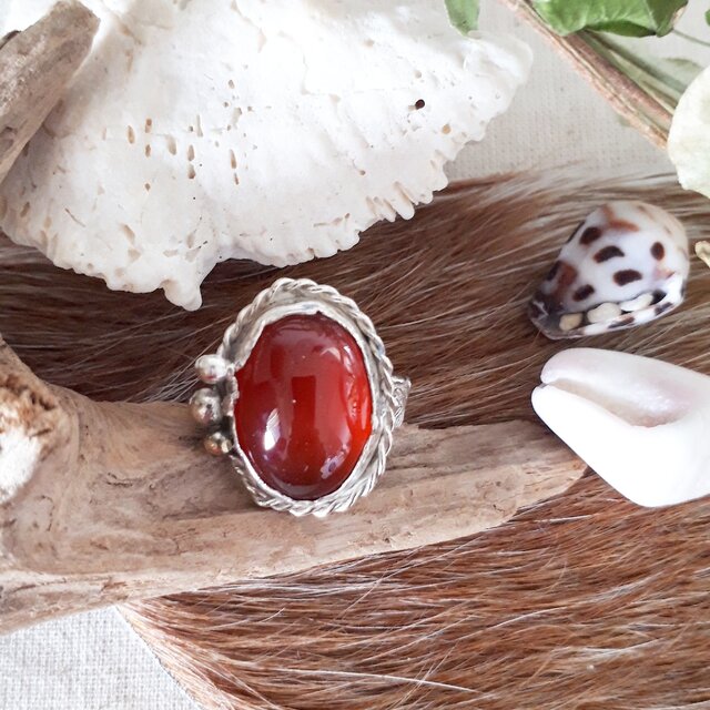 【14号】silver925 agate ring