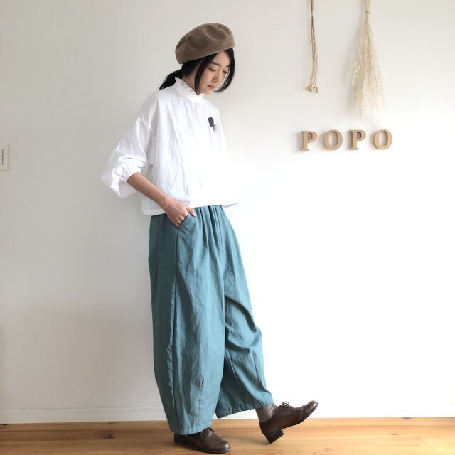 リネンコクーンワイドパンツ