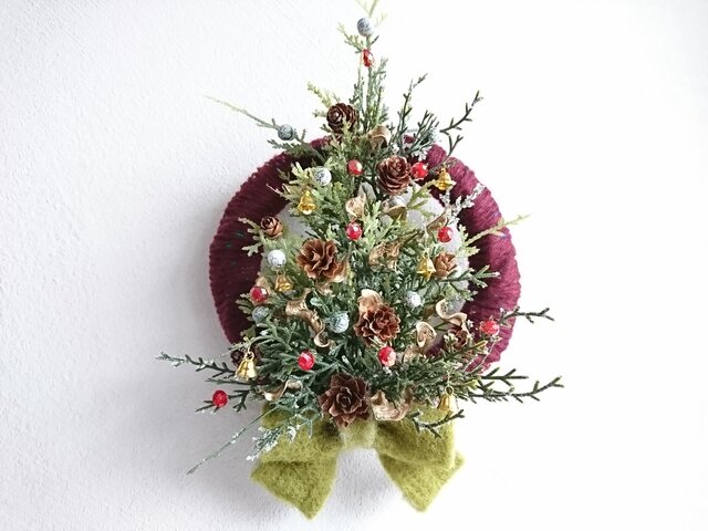 小さなXmasツリーのリースの画像1枚目