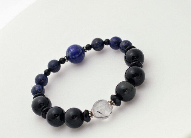 ラピスラズリ ブラックルチルクォーツの天然石パワーストーン