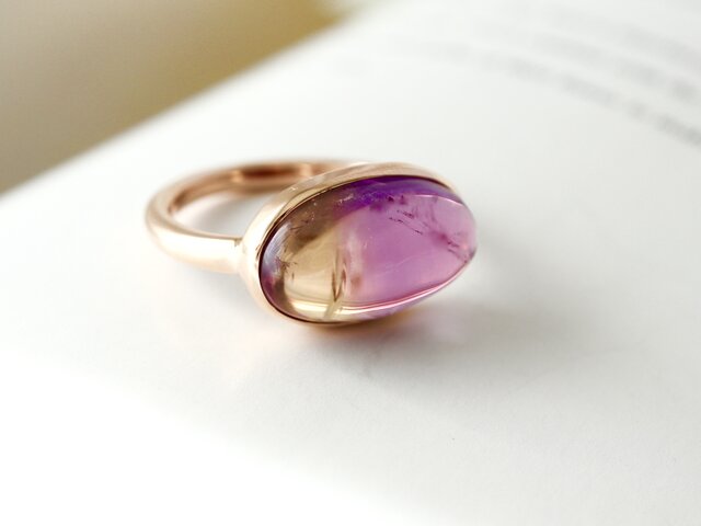 K10 オレンジパープルのアメトリン ringの画像1枚目