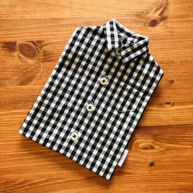 シャツポーチ／ギンガムチェック黒