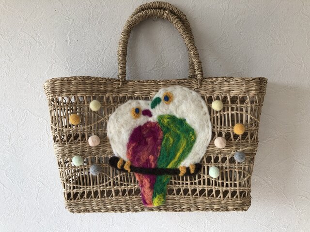 koruri × colore 鳥のカゴバッグの画像1枚目
