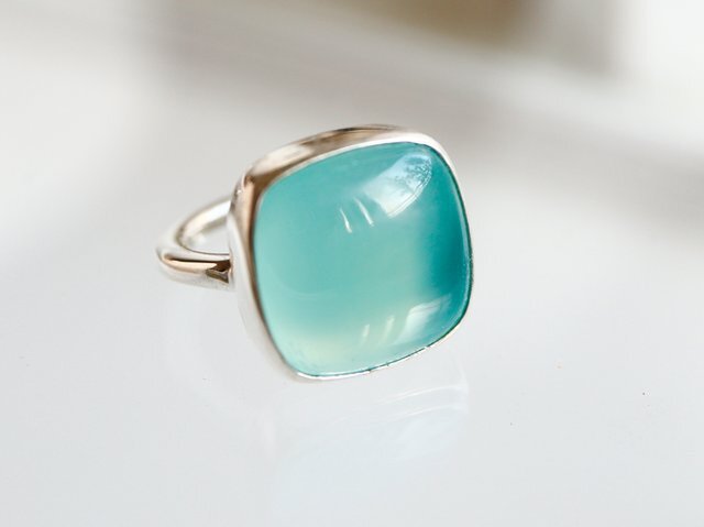 四角い水のカルセドニー ringの画像1枚目