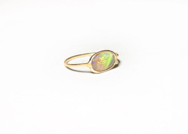 一点もの k18 LR Boulder Opal リング No.4/ 受注制作の画像1枚目