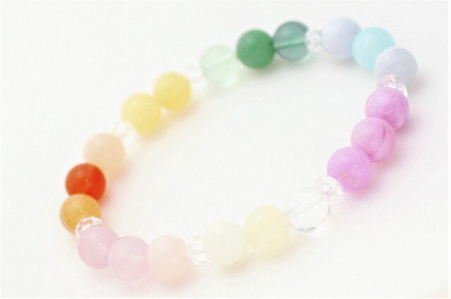 幸福に導く七色の虹/大玉アイリスクォーツスフィア /パワーストーンブレスレット 幸福に導く七色の虹/大玉アイリスクォーツスフィア