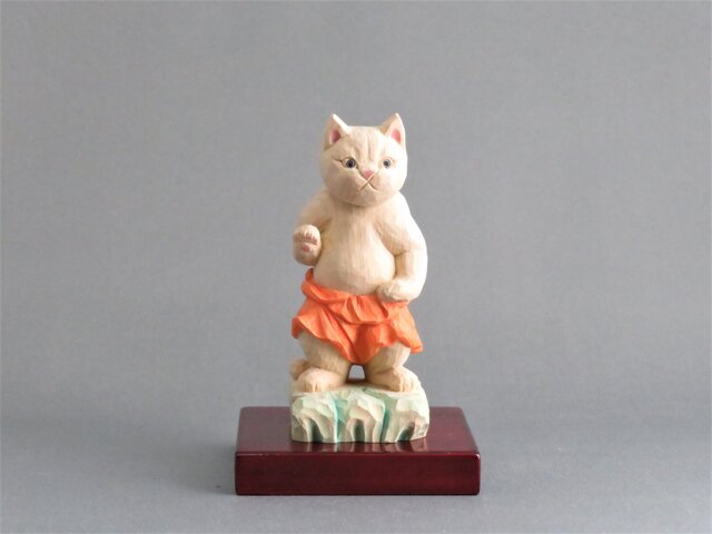木彫り 金剛力士猫 猫仏1933の画像1枚目