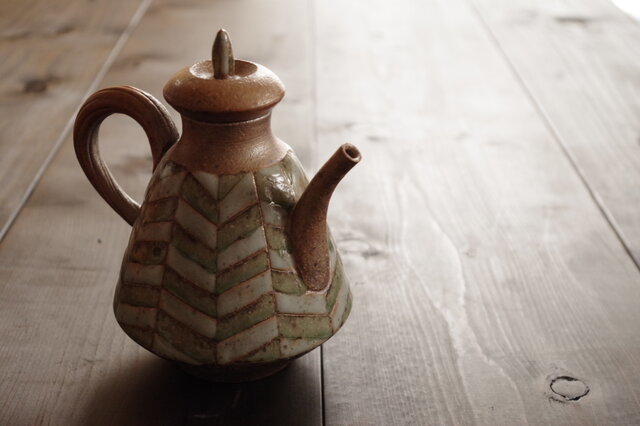 釉彩注器(酒器) ヘリンボーンの画像1枚目