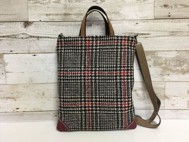 ★sale 2wayショルダーバッグ チェックツィード 白黒の画像1枚目