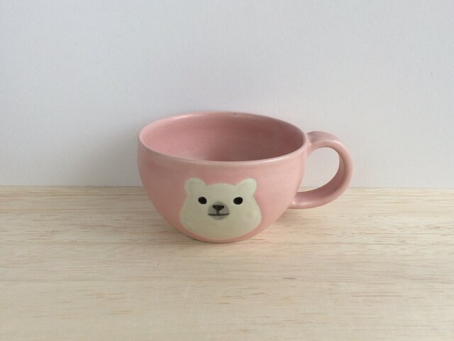 シロクマの丸マグ(ピンク)の画像1枚目