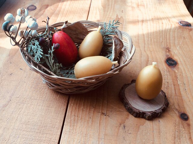 からすうり蜜ろうキャンドル 3個の画像1枚目