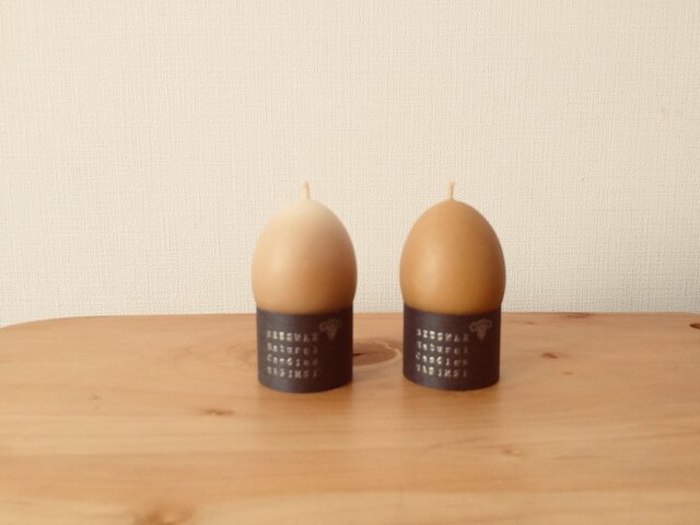 たまごの蜜ろうキャンドル 2個の画像1枚目