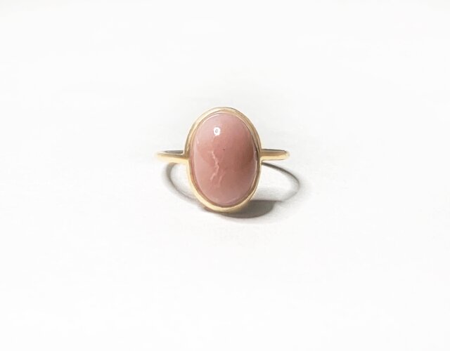 一点もの k18 Candy Pink Opal リング No.2/ 受注制作の画像1枚目