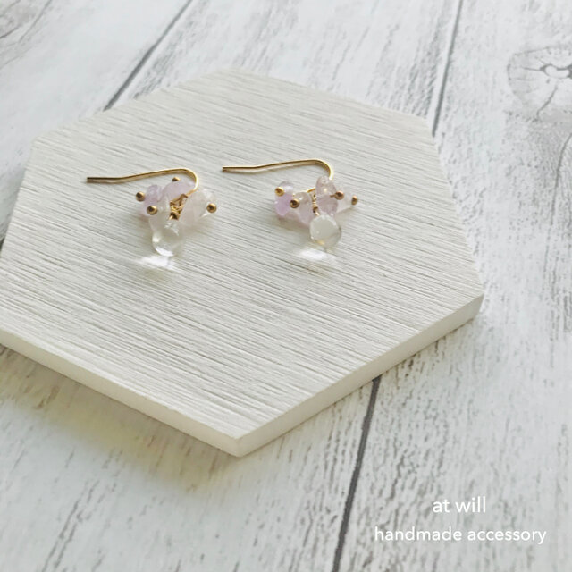 サルビア ピアス ラベンダーアメジスト 18kメッキの画像1枚目