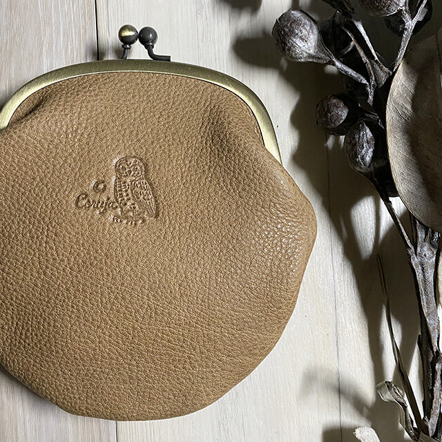 [フクロウ] がま口ポーチ(ラウンド)