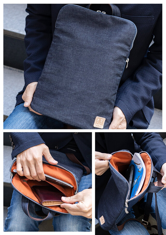 ラムネ☆大島紬&岡山デニム☆Sサイズ☆4wayあおりバッグ☆ポーチ付き ラムネ様専用☆大島紬&岡山デニム☆Sサイズ☆4wayあおりバッグ☆ポーチ