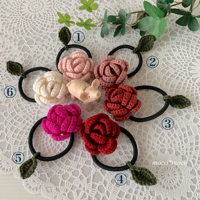 巻き薔薇のヘアゴム②の画像1枚目