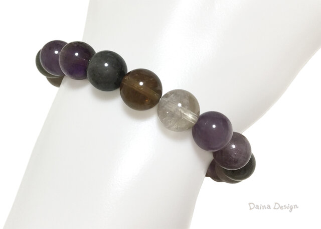 スーパーセブン ブレスレット セイクリッド セブン クォーツ 紫 茶