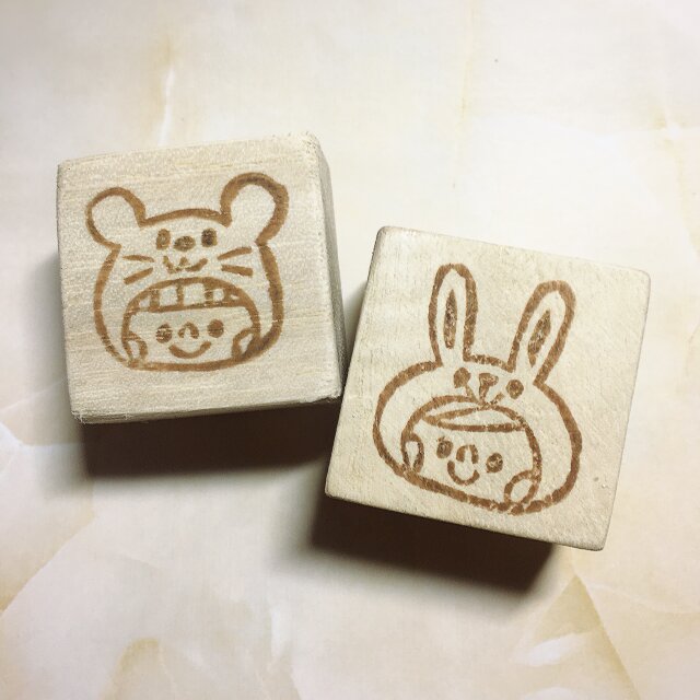 ねずみとうさぎのかぶりものの画像1枚目