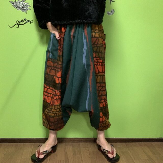 サルエルパンツ de 着物 冬ざれの画像1枚目