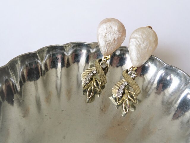 パール&ビジューイヤリング ミリアムハスケル earrings Miriam Haskell <PE2-L19>の画像1枚目