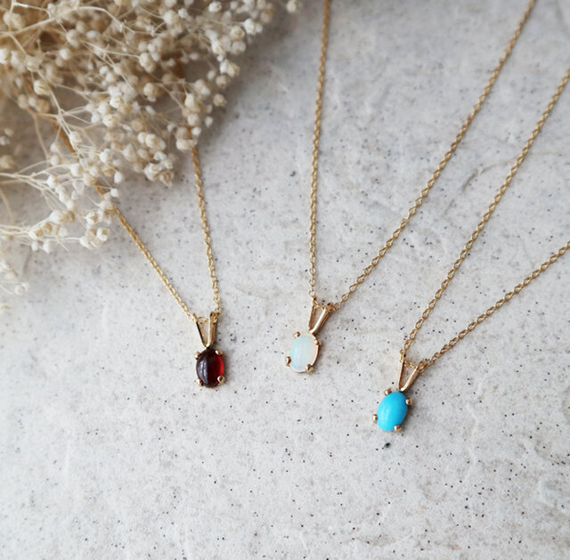 14kgf】宝石質アリゾナ産ブルーターコイズの一粒ネックレス | iichi