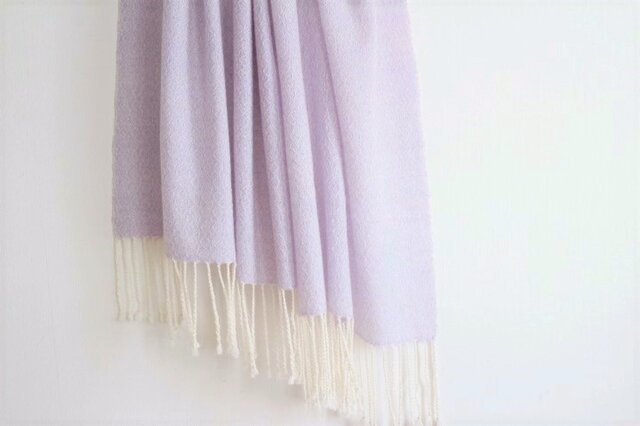 カシミヤsilk <淡藤 ⅱ>ストールの画像1枚目