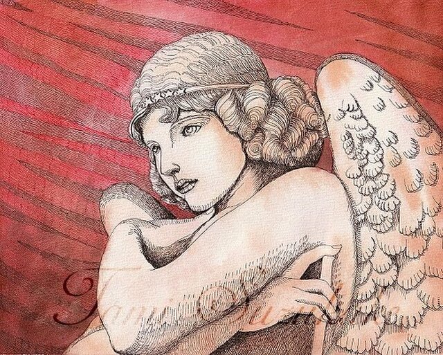 ペン画・原画「天使」 | iichi 日々の暮らしを心地よくする