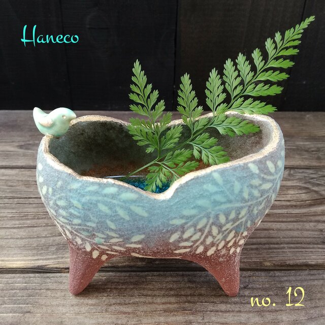 小鳥と空色小舟　枝葉と魚　no.12