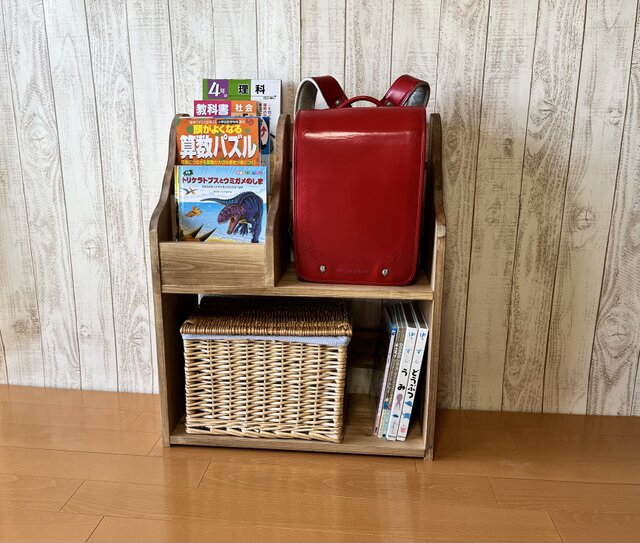 ハンドメイド　雑誌＆絵本ラック　ショート（チーク色） 8eb6abcf2bdd763704ecb9bcb3bdc4