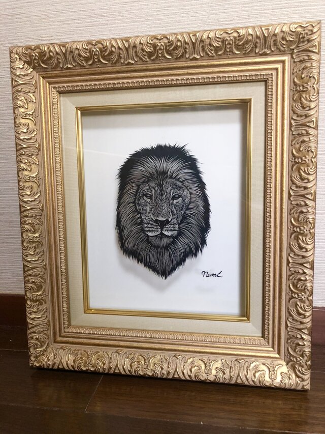 切り絵・ライオンの画像1枚目
