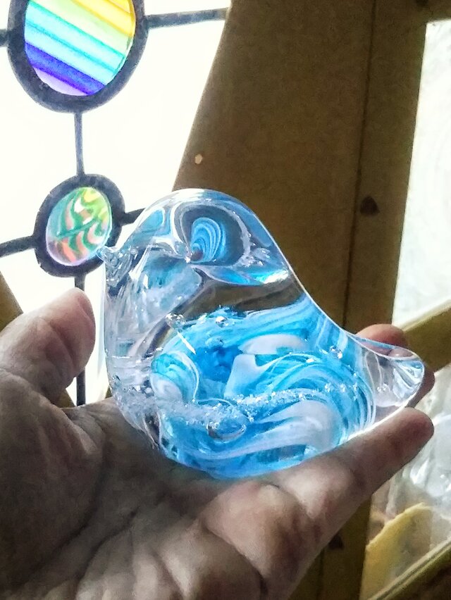 ガラスの青い鳥✱ご注文前に在庫の有無をお問い合わせ下さいの画像1枚目