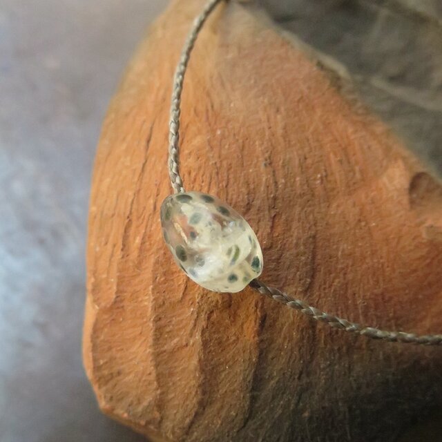 アンティーク　施釉水晶　＆　チンシルバー　ブレスレット　千世 chitose