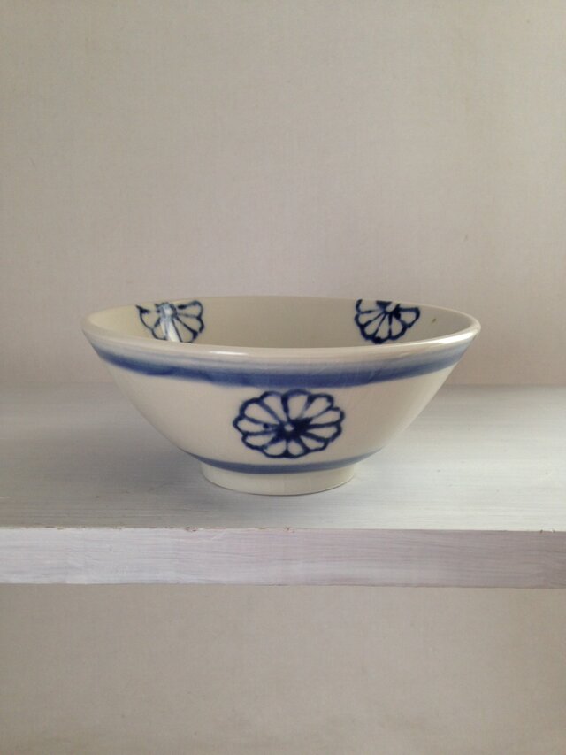 白磁印判染付茶碗