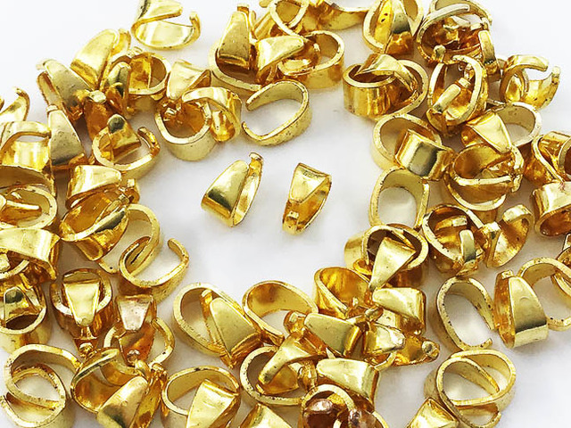 送料無料 バチカン パーツ ゴールド 6mm 100個 小さめ アクセサリー パーツ 金具 (AP0864)の画像1枚目