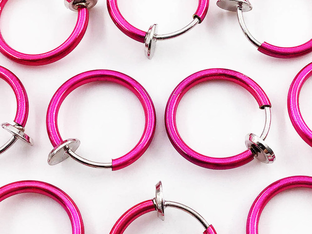 送料無料 フープイヤリング パーツ 10個 パープル 紫 ノンホール フェイクピアス パーツ Ap0917 Iichi ハンドメイド クラフト作品 手仕事品の通販