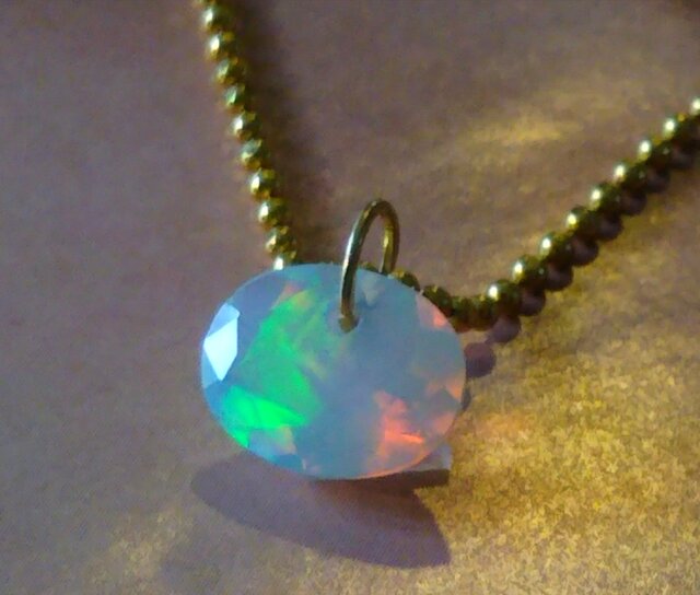 K18 エチオピア産 天然オパール ネックレスチャーム | iichi 日々の