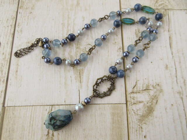 Necklace クリソコラ フローライト(N1202)の画像1枚目