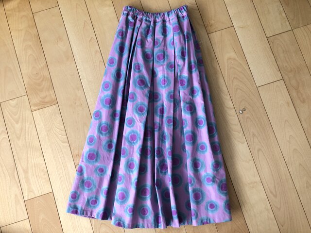 【大SALE】ぼかしグレードットタックスカート(ピンク)の画像1枚目