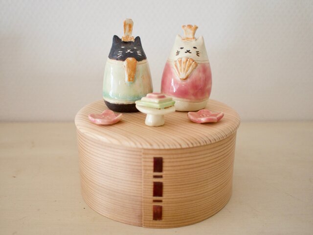 【2月お届け】ねこ雛人形の画像1枚目