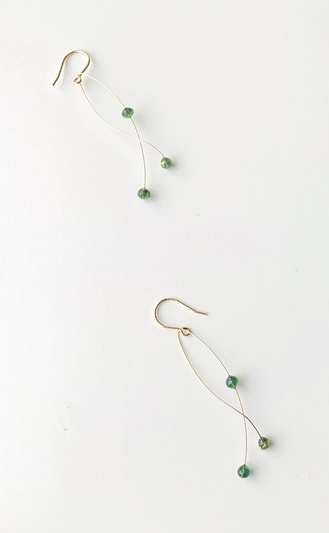 14kgf RYUSEN green apatite 純金箔の画像1枚目