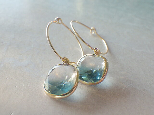 *14kgf*礁湖のオンブレ*14kgf フープピアス Lagoon Ombre 14kgf Hoopの画像1枚目
