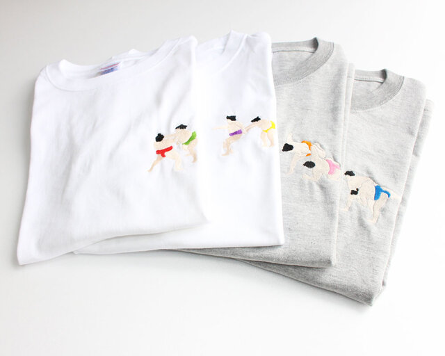 おすもうさんの決まり手 刺繍ワンポイント メンズタイプの画像1枚目