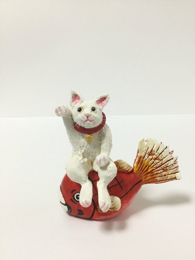 めで鯛千客万来招き猫の画像1枚目