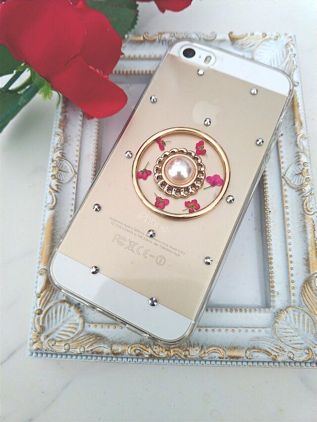 iPhoneケース Android スマホケース アリッサムとカボションの画像1枚目